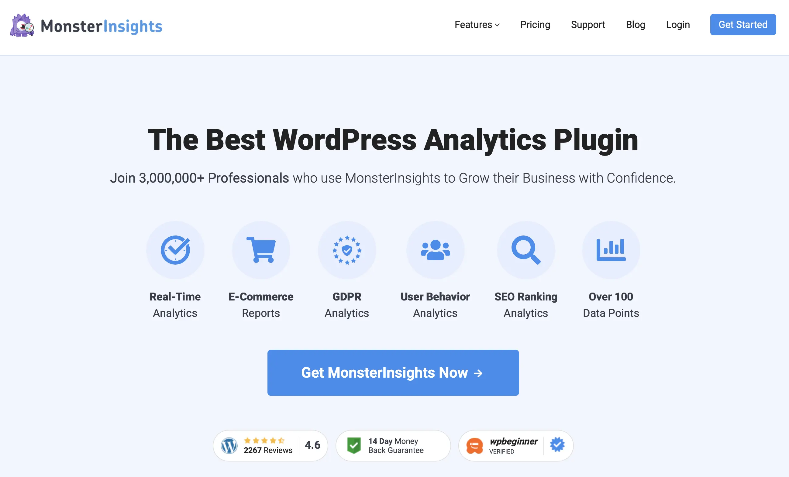 Imagen: Página web de MonsterInsights