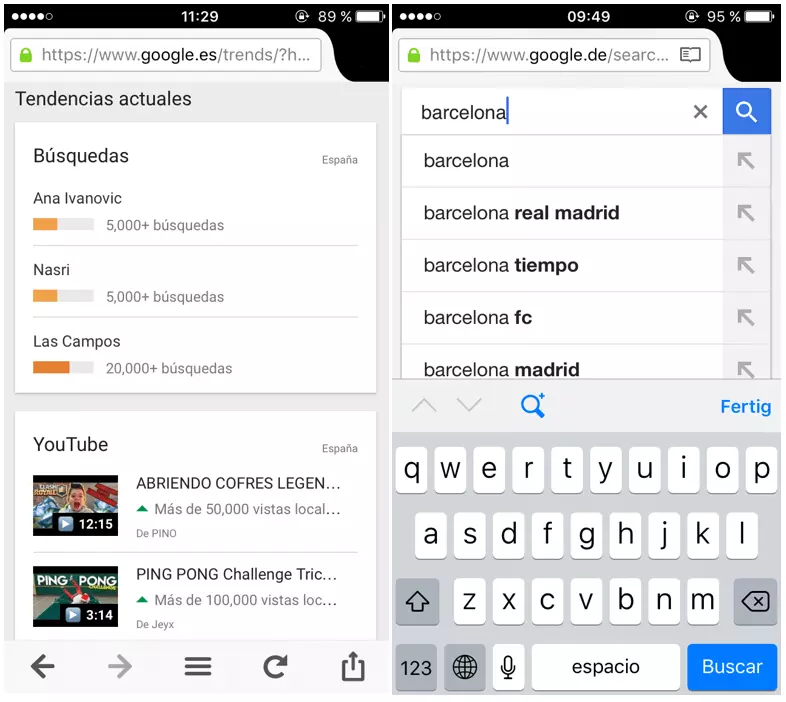 Imagen: Las tendencias de búsqueda de Google y la función autocompletar