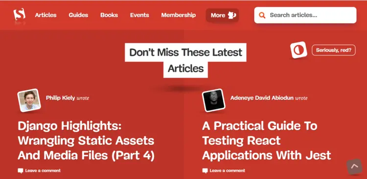 Página web de Smashing Magazines Página web de Smashing Magazines