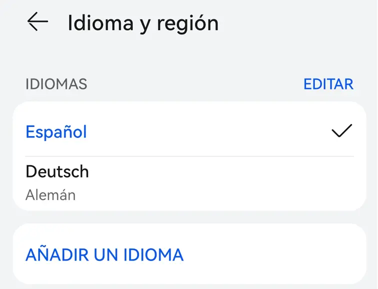 Imagen: La opción “Idioma e introducción de texto” en los ajustes de Android