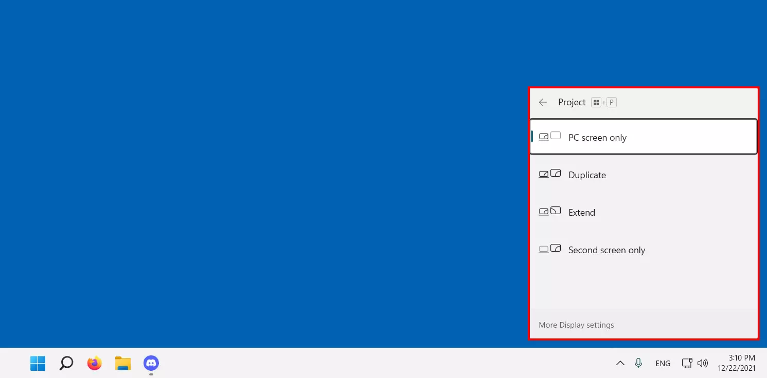 Imagen: Windows 11: Opciones de pantalla
