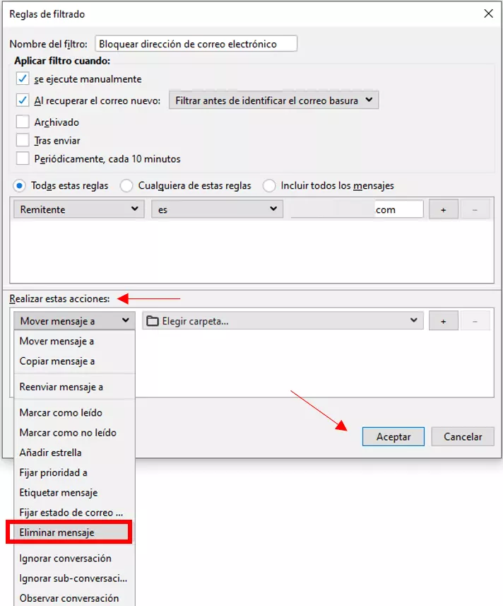 Imagen: Thunderbird: cómo bloquear direcciones de correo