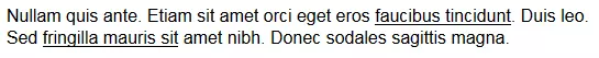 Imagen: Texto de ejemplo con subrayado