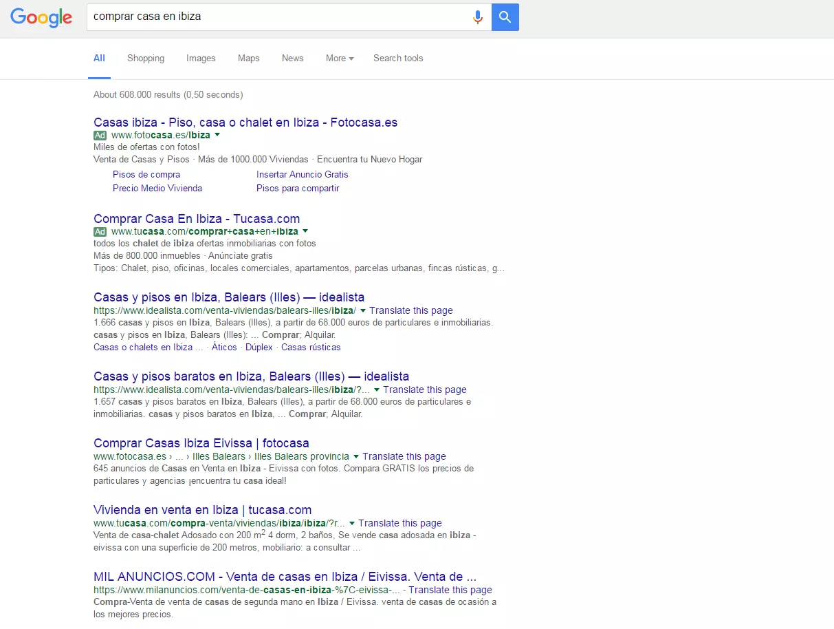Imagen: Anuncios de pago en Google