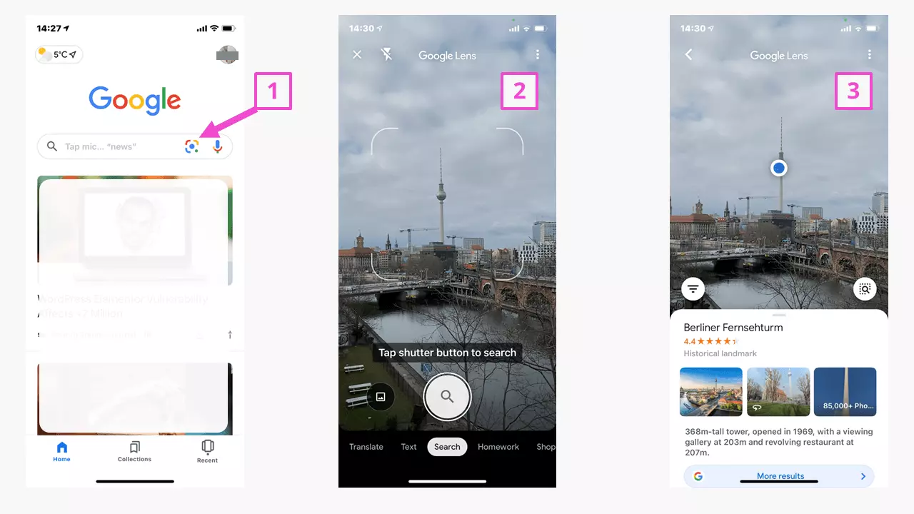 Imagen: Búsqueda inversa de imágenes: abrir Google Lens