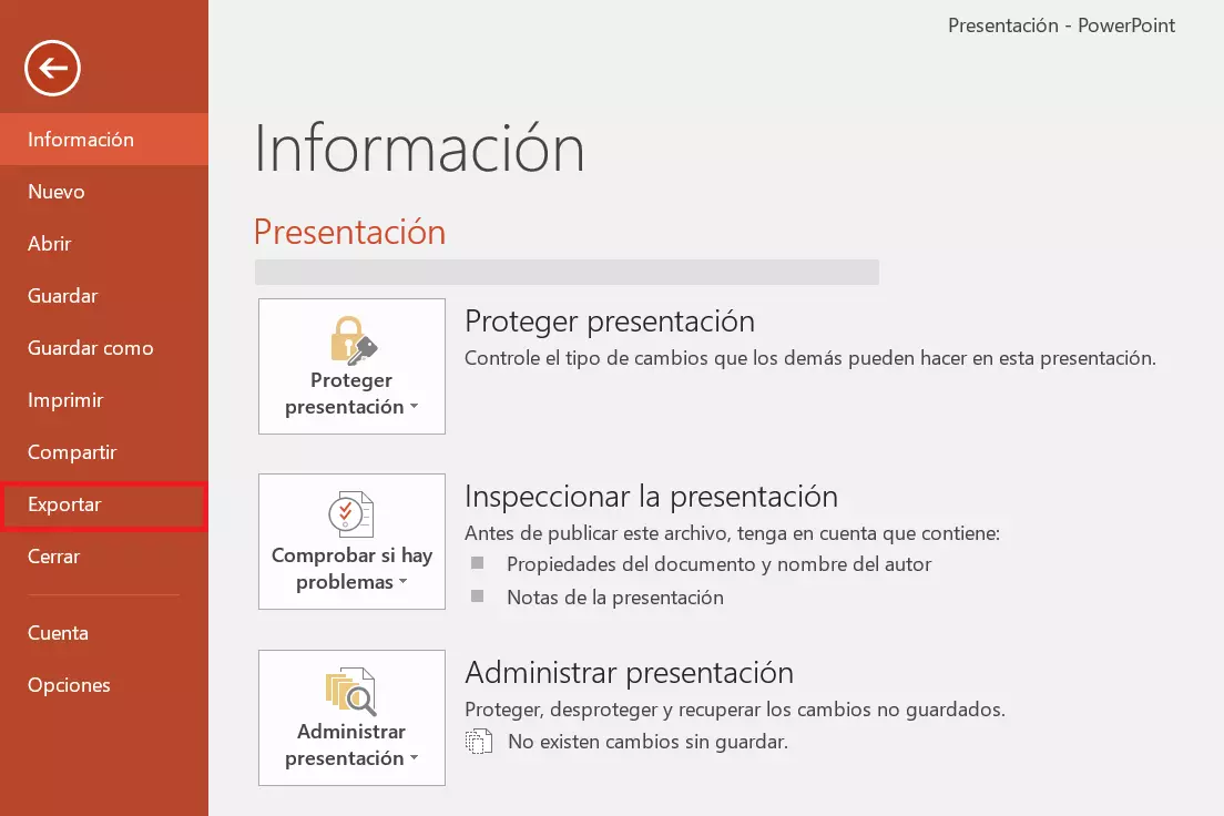 Imagen: Guardar PowerPoint en PDF: segundo paso