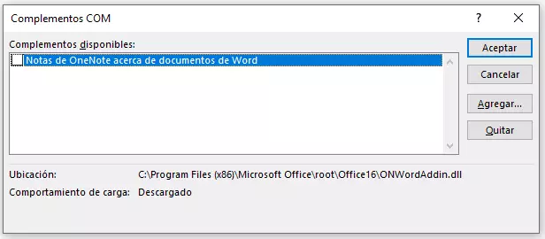 Desconectar los complementos COM Desconectar los complementos COM