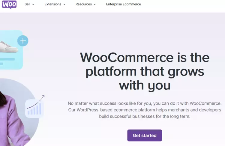 Página web de la plataforma de comercio electrónico WooCommerce Página web de la plataforma de comercio electrónico WooCommerce