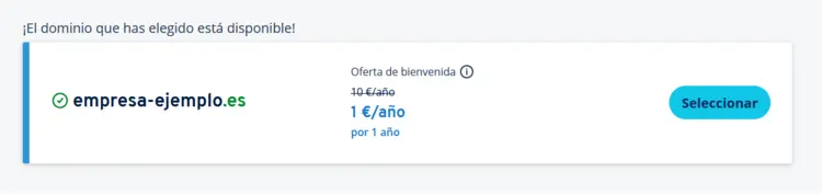 IONOS informa de que el dominio deseado está disponible para su registro IONOS informa de que el dominio deseado está disponible para su registro
