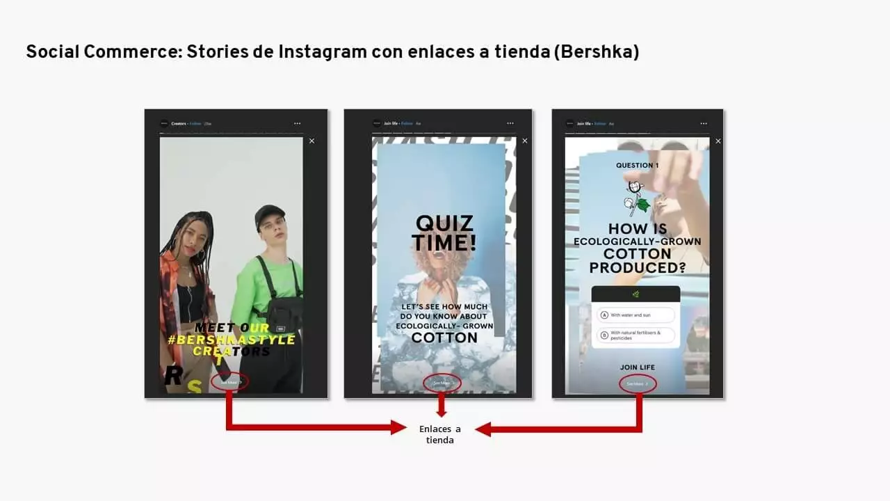 Ejemplo de social commerce en Instagram: Bershka