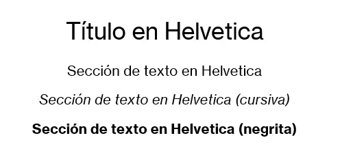 Imagen: Ejemplo de texto para Helvetica