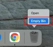 Imagen: Función Vaciar papelera en Mac