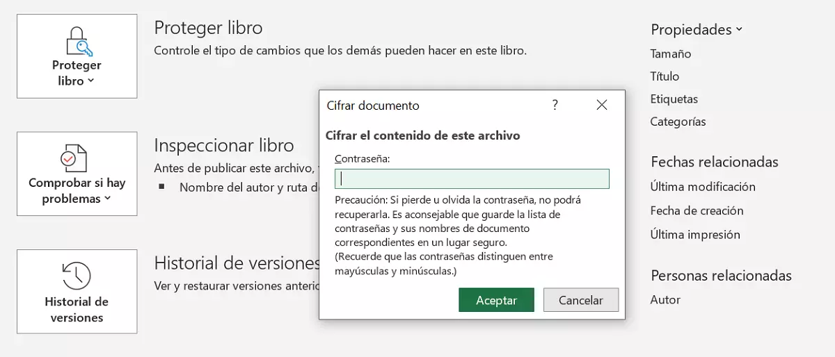 Imagen: Imagen del cuadro de diálogo “Cifrar documento”