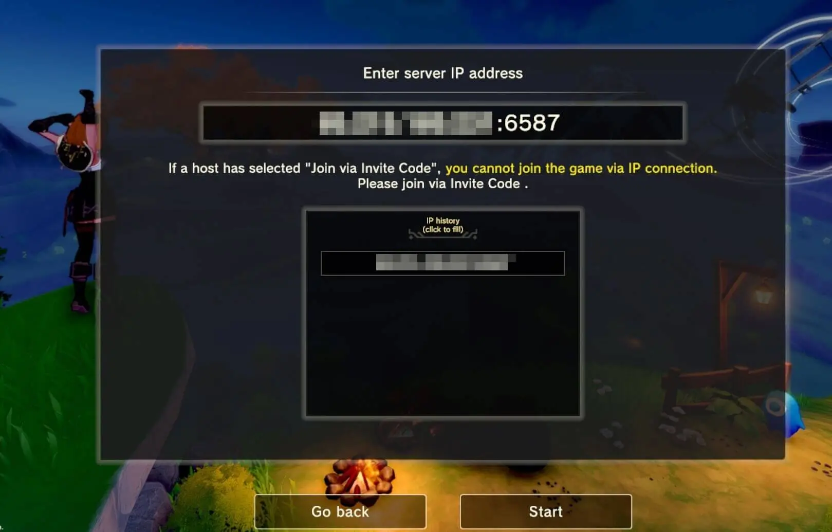 Imagen: Unirse al servidor de Craftopia mediante IP