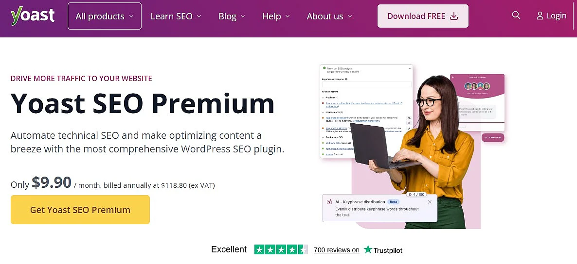 Imagen: Página de inicio de Yoast
