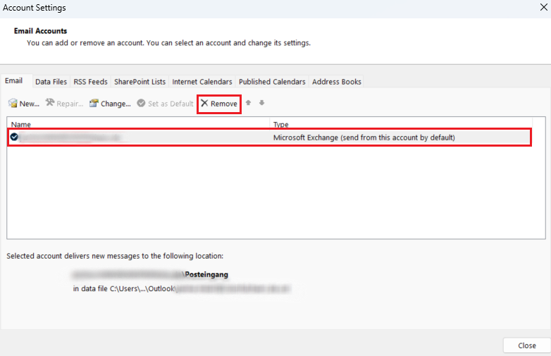 Outlook desktop app: Email Accounts Kuva: Outlook desktop app: Email Accounts