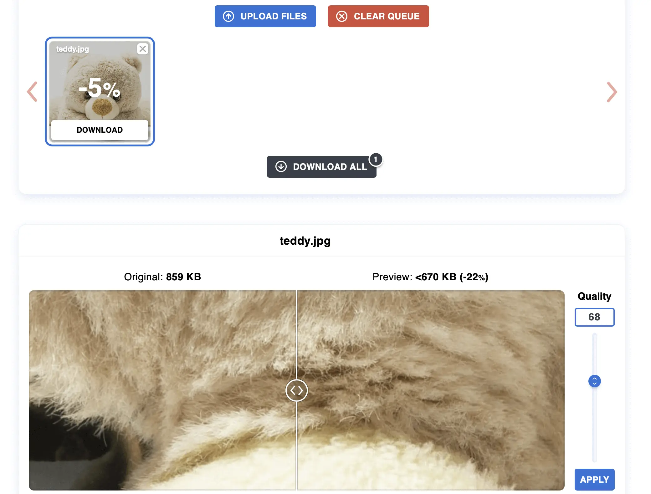 Image compression with Optimizilla Kuva: Image compression with Optimizilla