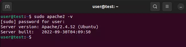 Kuva: Apache: Find out which version you have in the Ubuntu terminal
