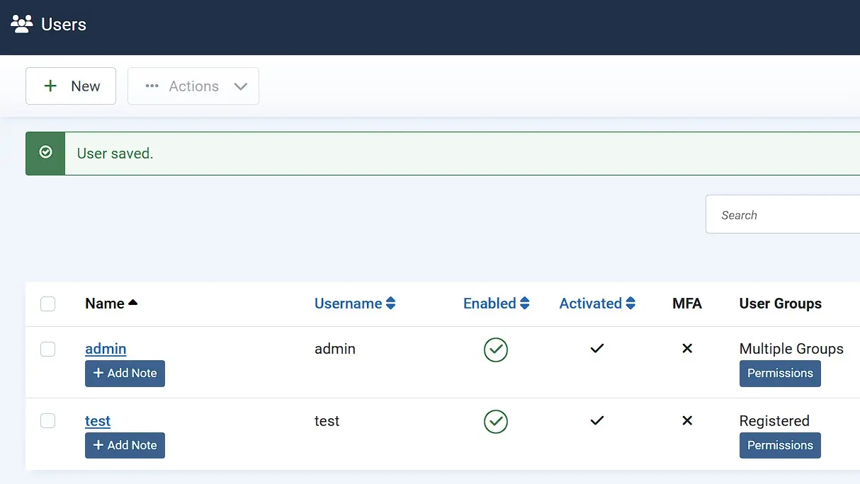 User management in Joomla Kuva: User management in Joomla