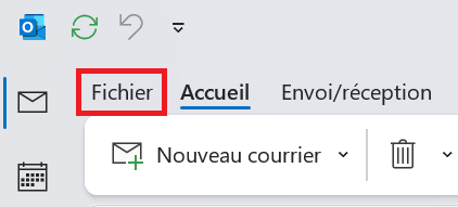 Outlook 365 : onglet fichier Image: Outlook 365 : onglet fichier