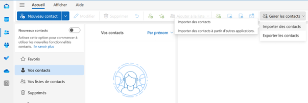 Outlook sur le Web : import des contacts Image: Outlook sur le Web : import des contacts