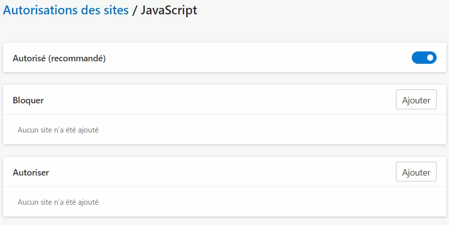 Edge : désactiver JavaScript Image: Edge : désactiver JavaScript