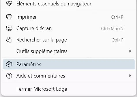 Microsoft Edge : bouton Paramètres Image: Microsoft Edge : bouton Paramètres
