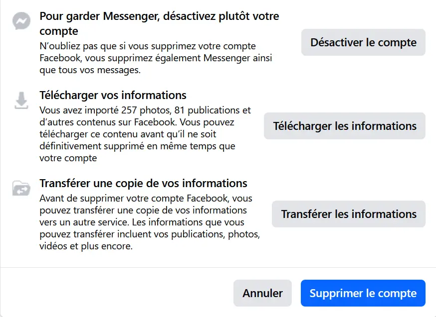 Facebook : télécharger les archives Image: Facebook : télécharger les archives