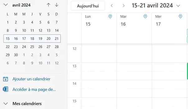 Image: OWA : ajouter un calendrier