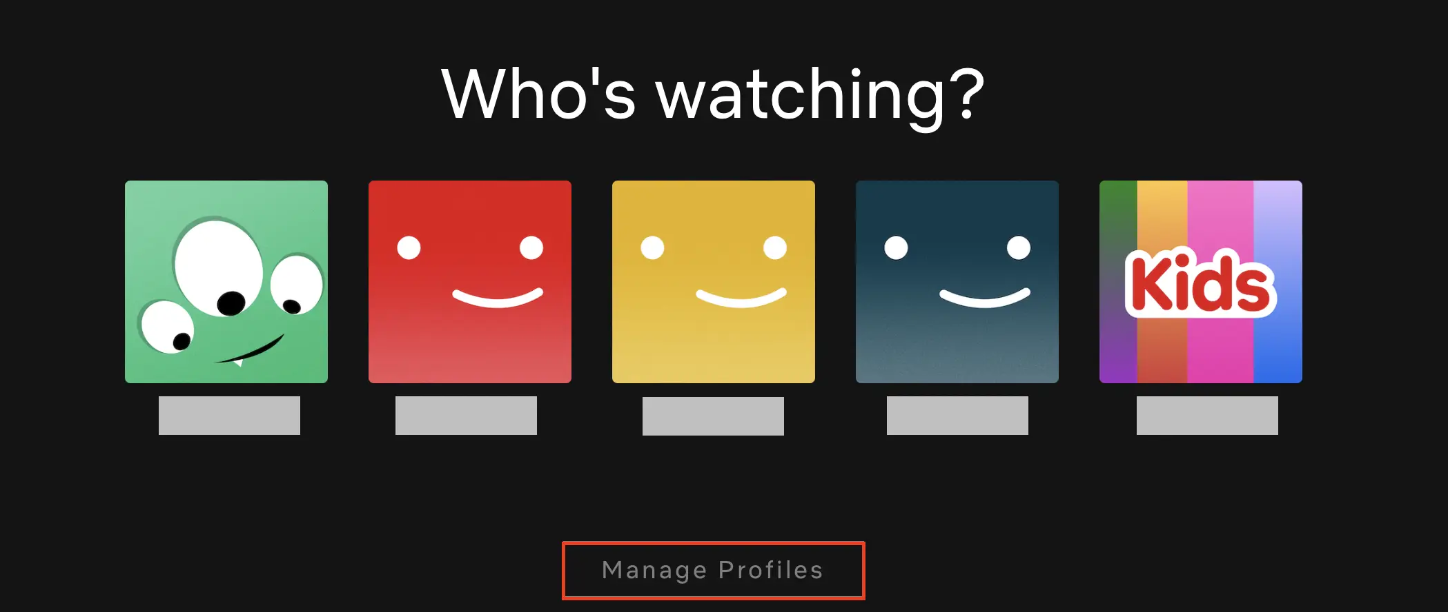 Capture d’écran de la version navigateur de Netflix avec l’option « Gérer les profils » Image: Capture d’écran de la version navigateur de Netflix avec l’option « Gérer les profils »