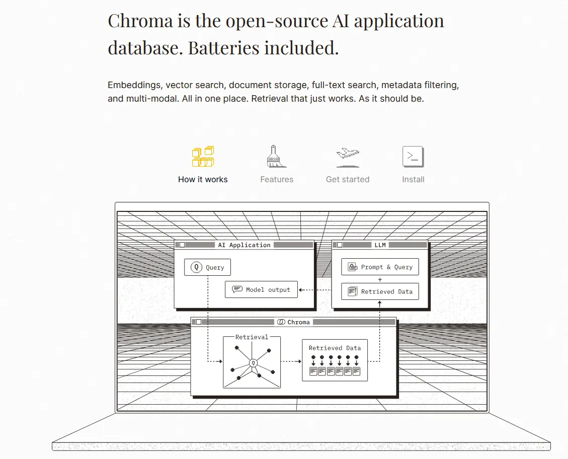 Page d’accueil de Chroma DB Image: Page d’accueil de Chroma DB