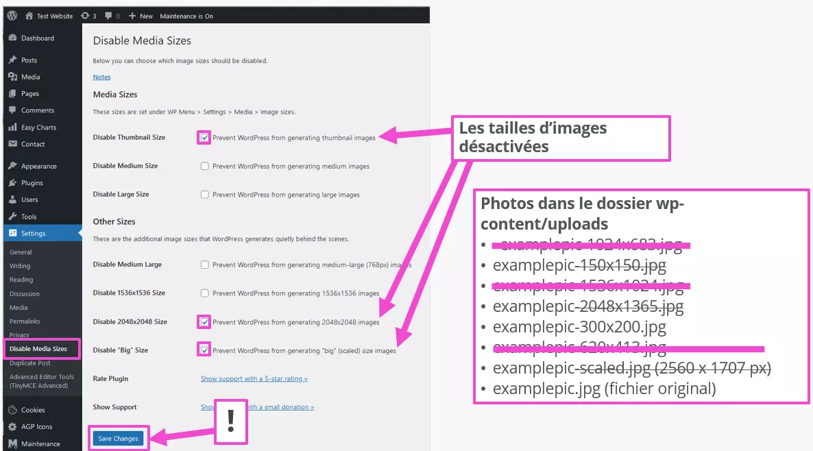 Image: Supprimer la taille d’image WordPress par défaut à l’aide d’un plugin