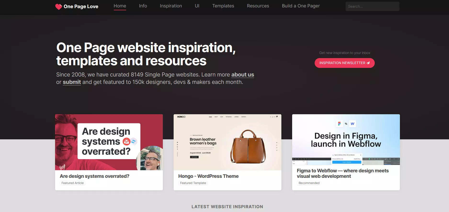 Image: Site Internet One page Love