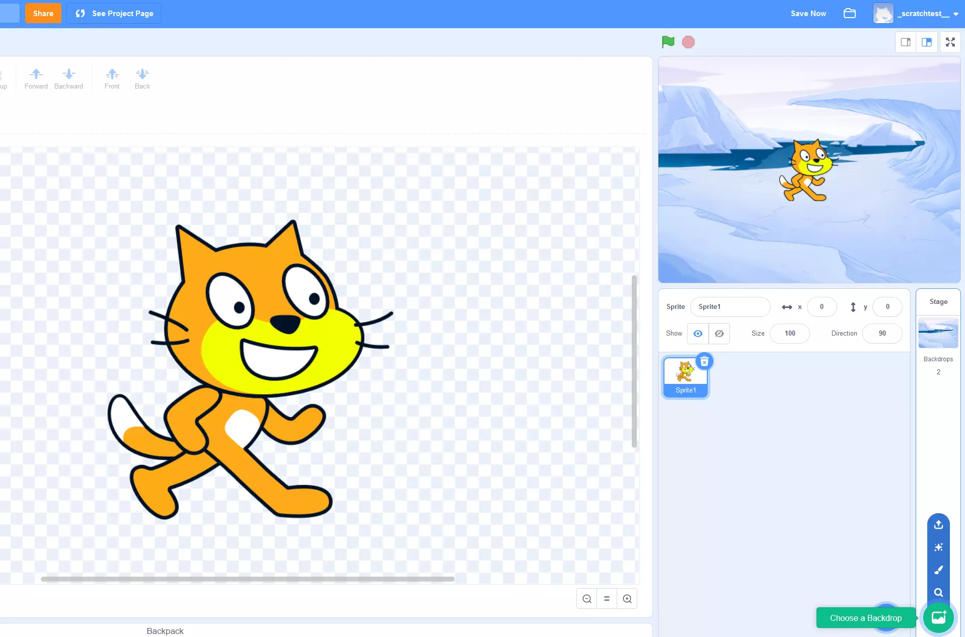 Image: Tutoriel Scratch : personnage avec image d’arrière-plan