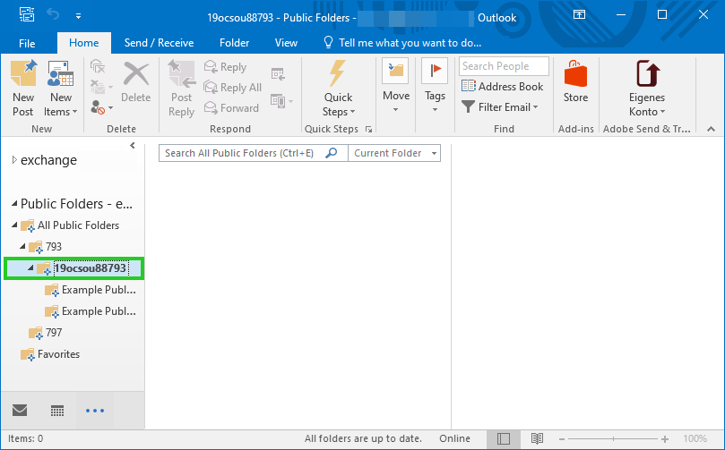 Managing Public Folders for Microsoft Exchange® 2019 in Outlook IONOS