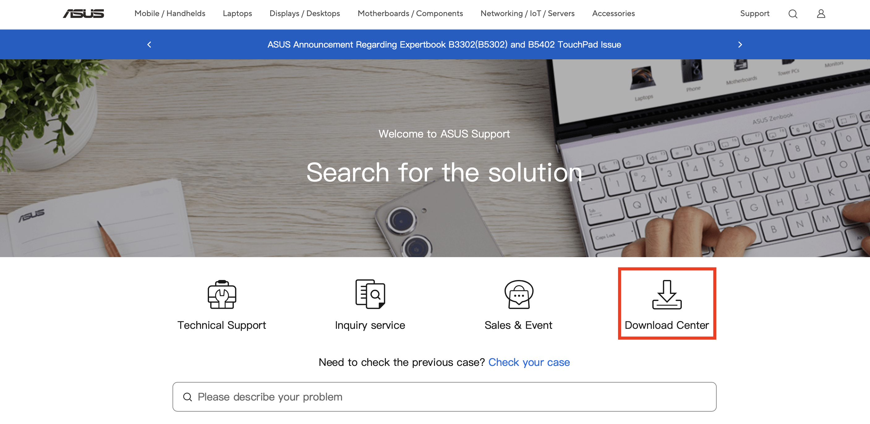 ASUS Website: Download Center Afbeelding: ASUS Website: Download Center