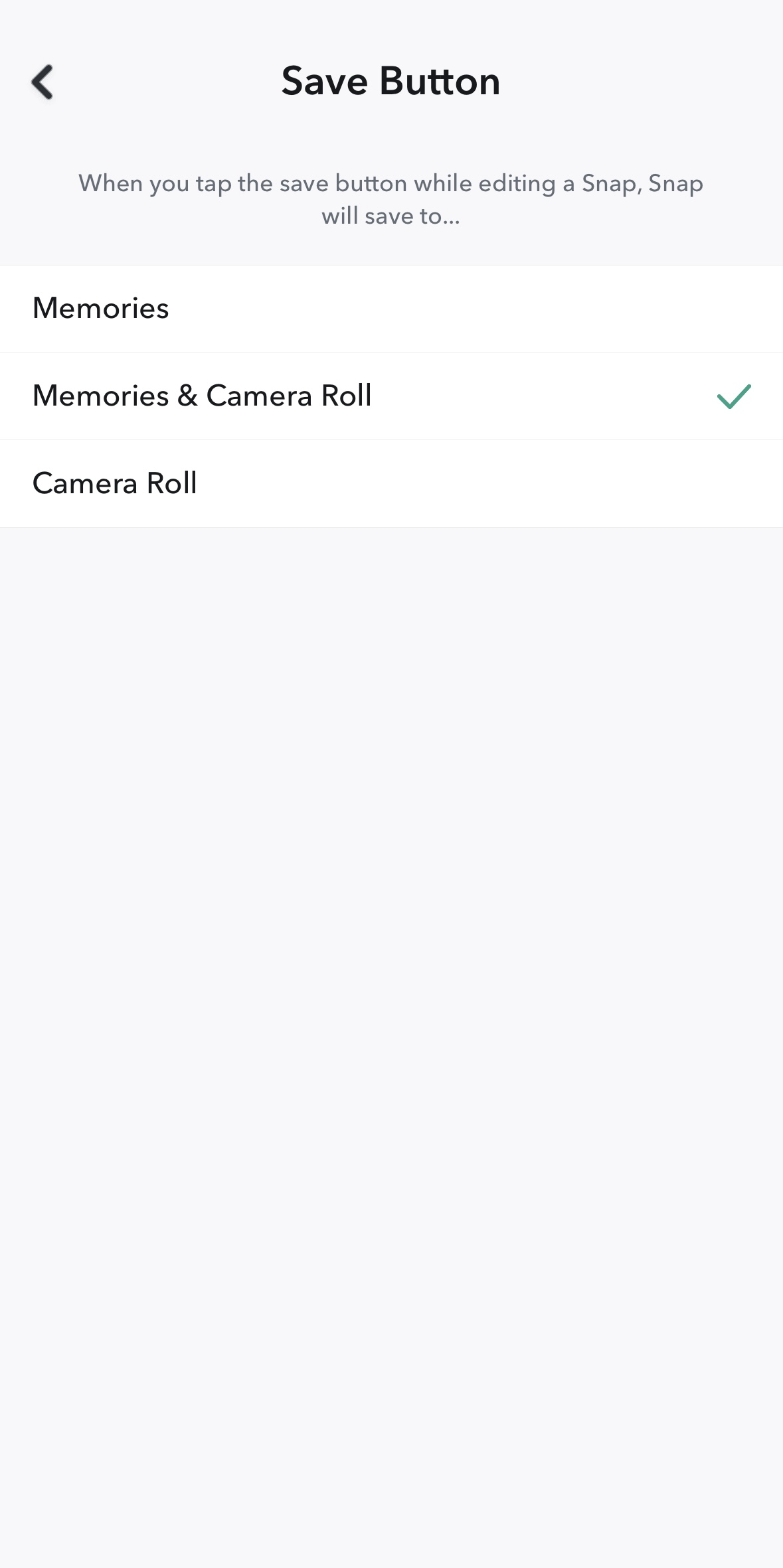 Snap storage options Afbeelding: Snap storage options