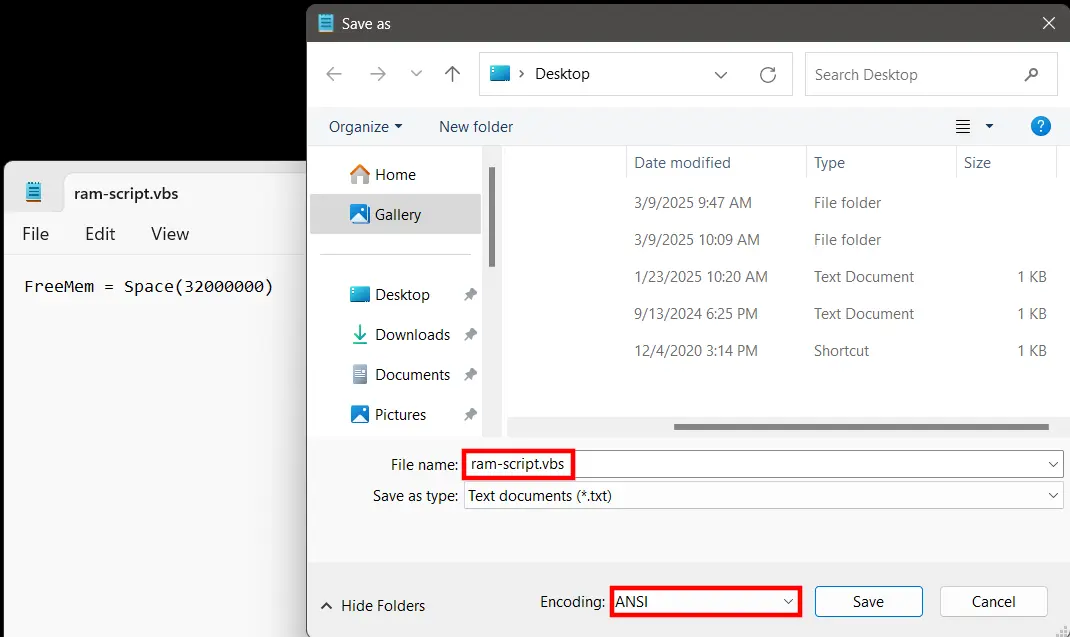 Afbeelding: Save ‘clear memory’ script