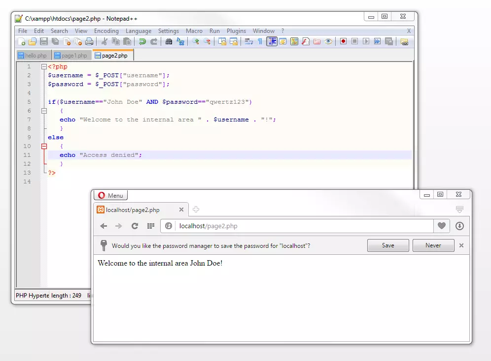 Password query with two conditions Afbeelding: Password query with two conditions