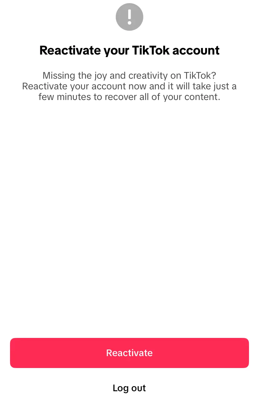 Afbeelding: Reactivate TikTok account