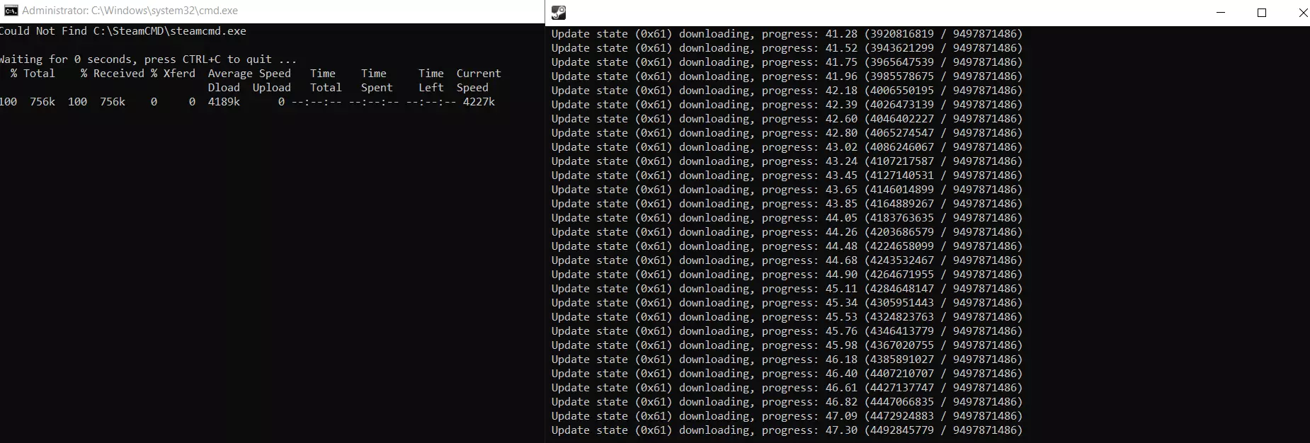 Downloading the files required for the server Afbeelding: Downloading the files required for the server