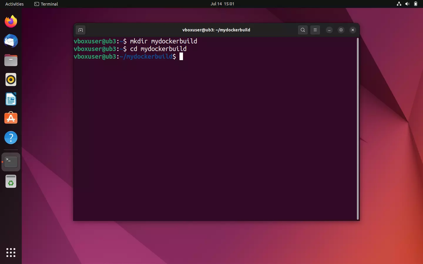Ubuntu terminal: The command cd Afbeelding: Ubuntu terminal: The command cd