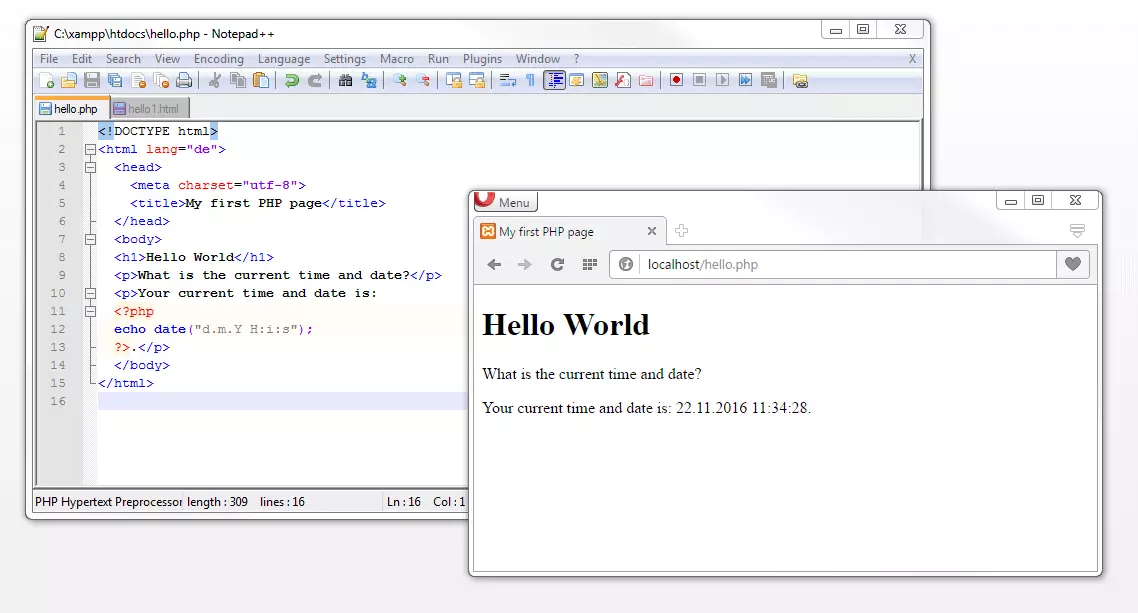 Integration of PHP in HTML Afbeelding: Integration of PHP in HTML