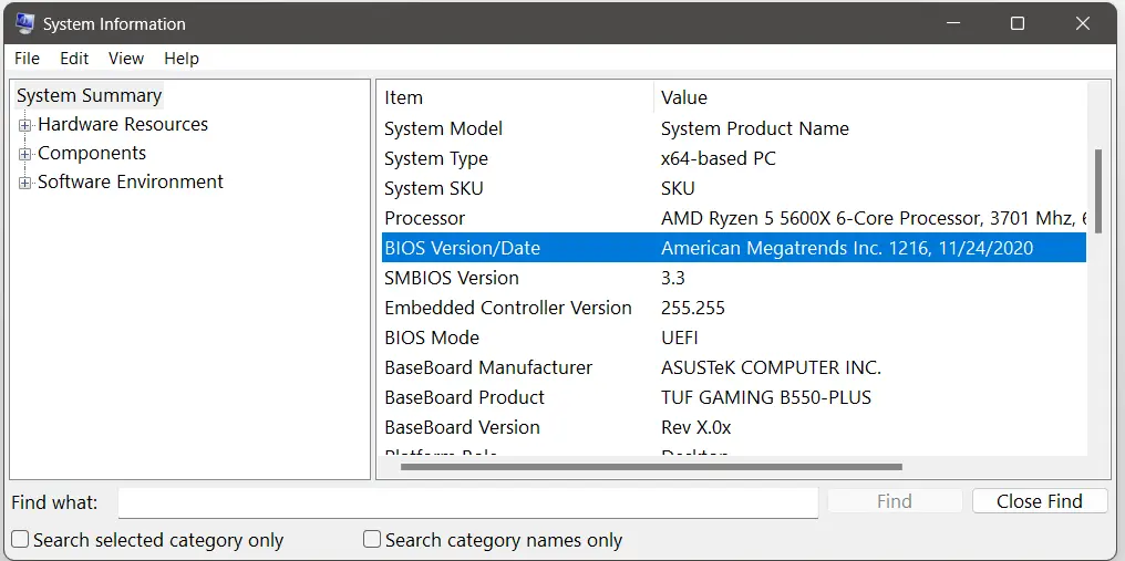 Afbeelding: Windows 11: System Information