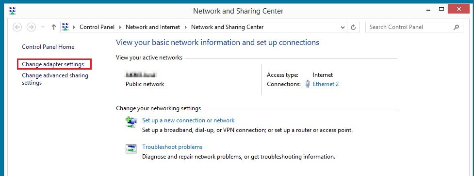 Network and Sharing Center in Windows 8 Afbeelding: Network and Sharing Center in Windows 8