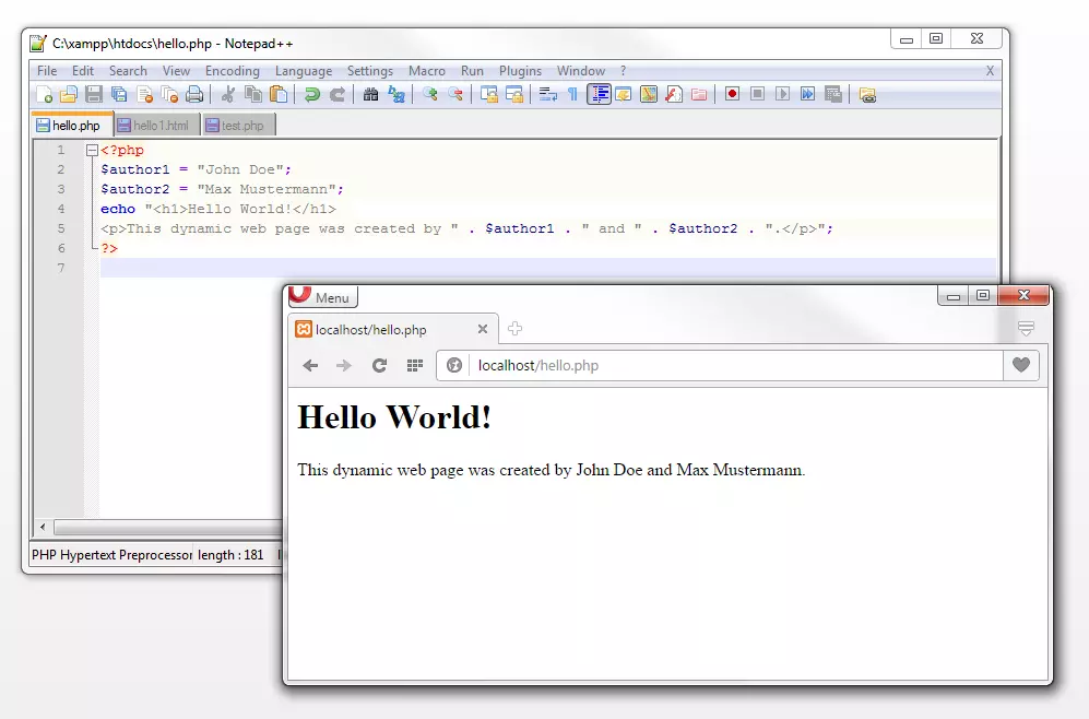 Connecting strings and variables with concatenation operators Afbeelding: Connecting strings and variables with concatenation operators