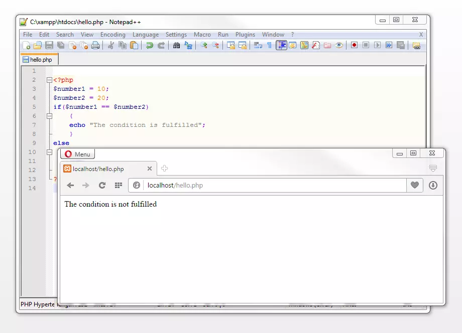 The language construct else in the application Afbeelding: The language construct else in the application