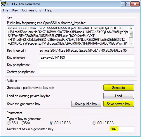 Afbeelding: PuTTYgen