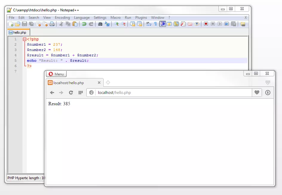 Addition of integers using a PHP script Afbeelding: Addition of integers using a PHP script