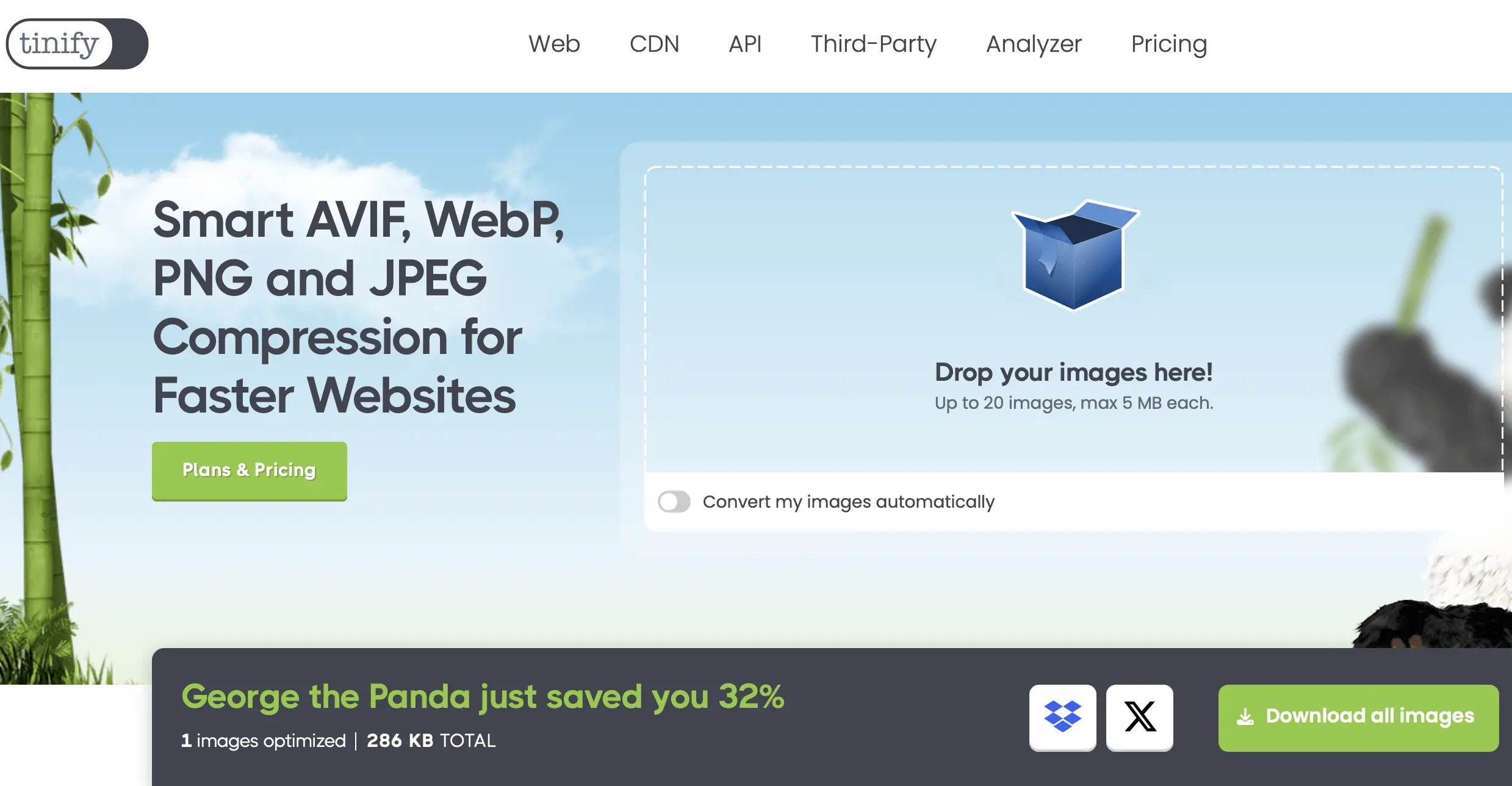Afbeelding: Screenshot of the TinyPNG website